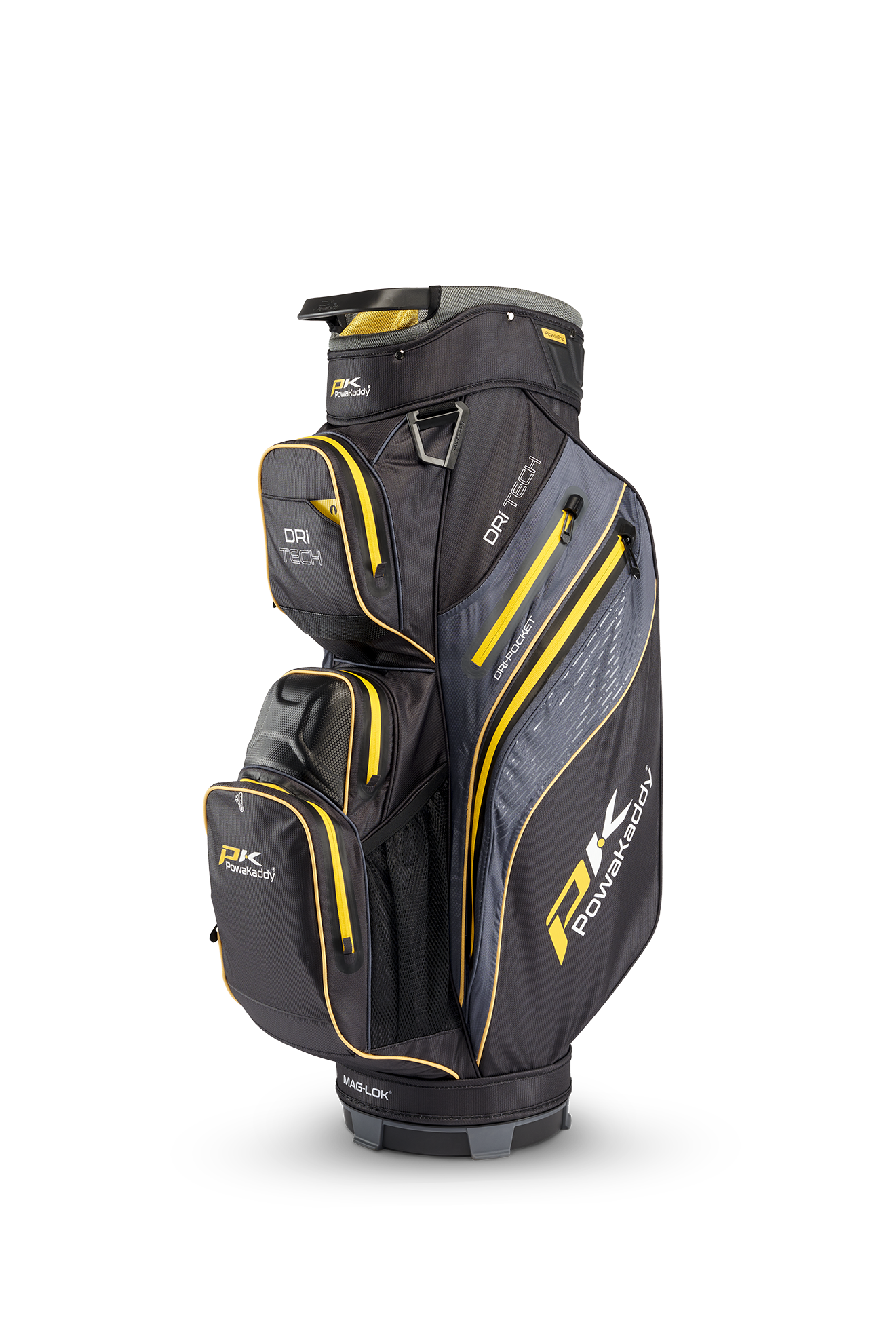 Powakaddy Dri Tech Waterproof Cart Golf Bag Black/Yellow - Image 4