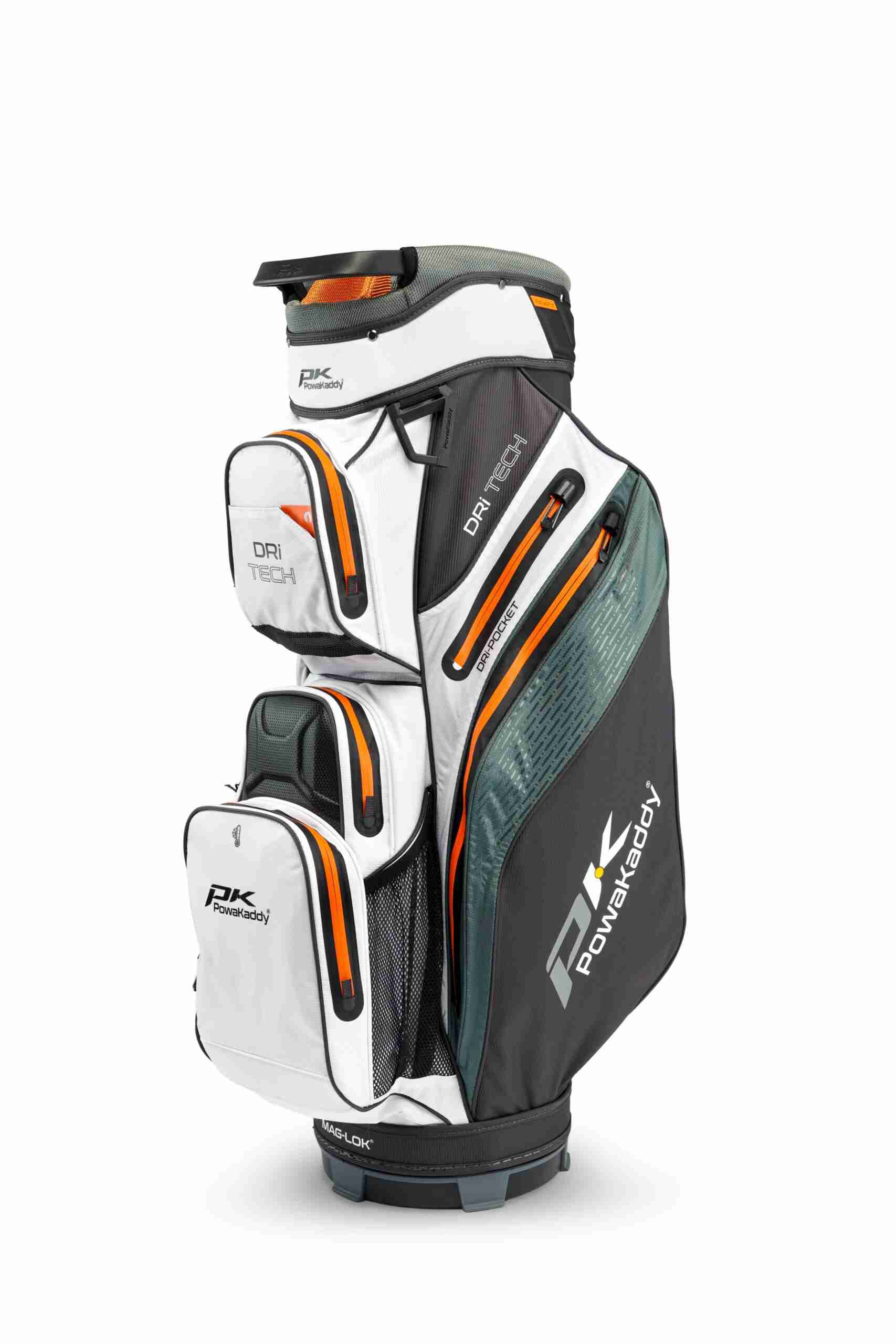 Powakaddy Dri Tech Waterproof Cart Golf Bag White/Grey/Orange